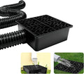 Rain Gutter Downspout Extensions with 10×10in Catch Basin, Low-Profile Downspout Extender, Flexible Drainage Pipe Extends to 6.5ft, French Drain Kit & Rainwater Diverter for Foundation Protection