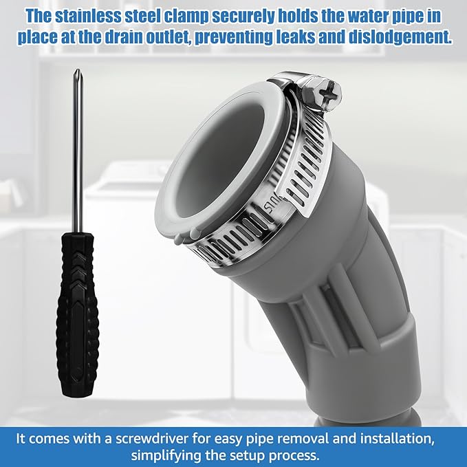 DC97-18682D Washer Drain Hose Assembly for Samsung Washer Drain Tube Replacement Compatible with DC97-18682B DC97-18682C DC97-18682E