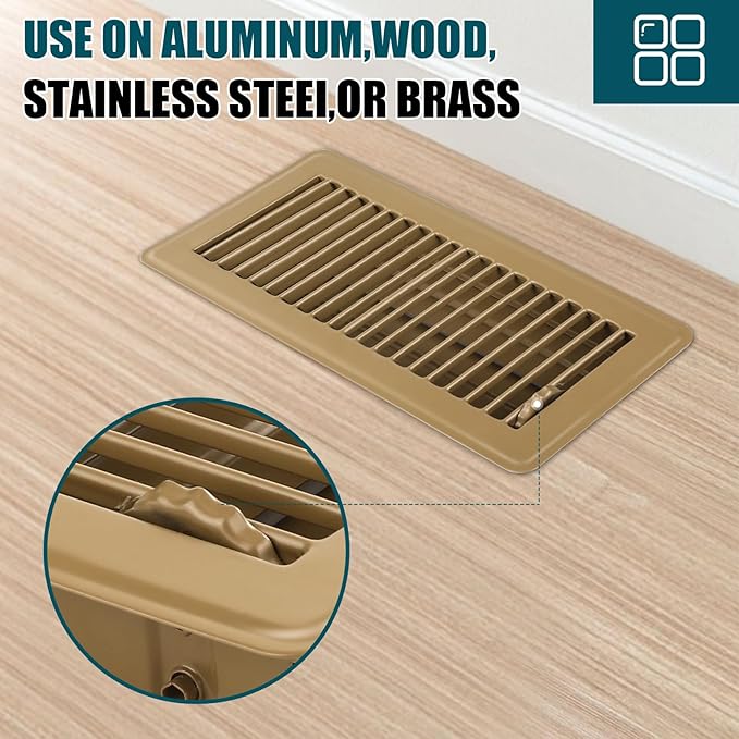 VOISEN Floor Register 4x10, 8 Pack Brown Floor Register Vents,Heavy Duty Steel Walkable Floor Grates