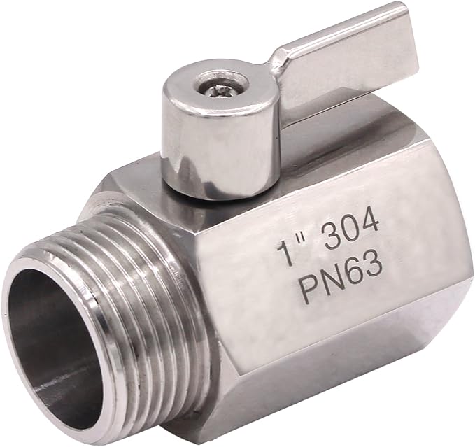 DERNORD 1 inch Stainless Mini Ball Valve NPT Female x Male Thread SUS304