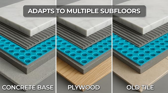 Uncoupling Waterproofing Membrane Roll, 108 Sq Ft (3.3 Ft x 32.8 Ft), 1/8'' Anti-Fracture Mat, Crack Isolation Flooring Underlayment for Bathroom Floor Tile, Subfloor
