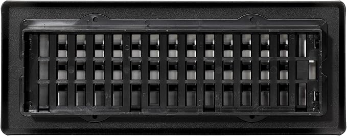 Decor Grates LTH310-BLK Lattice Floor Register, 3x10 Inches, Black,(Alloy Steel, Plastic) (Pack of 2)