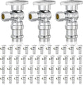 50-Pack GUOFIS Angle Stop Valve,1/2" Nominal Press Inlet x 3/8" OD Compression Outlet,1/4-Turn Shut-off Valve for Potable Water(Chrome Plated)(VALVE393-50Pack)