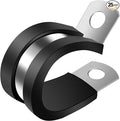 1/2 Inch Cable Clamp, 25 Pack Stainless Steel Wire Clamp, Rubber Metal Hose Clamps for Wire Line Clips, Pipe, Hose Bracket, Tube Holder (14mm)