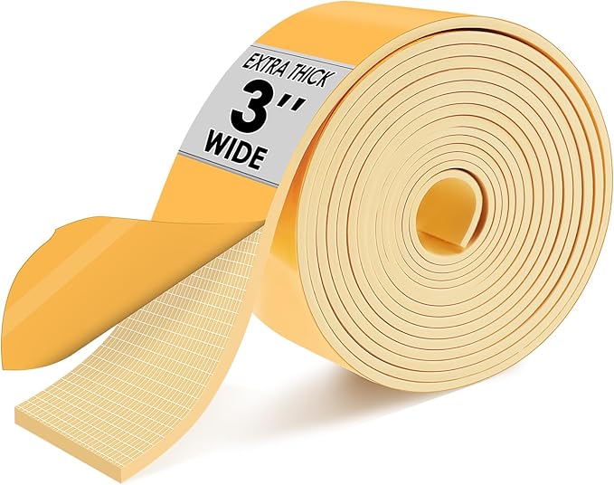 Pipe Insulation Tape, Outdoor Water Pipe Insulation Wrap, Foam Insulation Tape for Outdoor Pipes Winter Freeze Protection, Heat Tape for Water Pipes, Copper Pipes, PVC, AC Line, 3in x 15ft, Beige