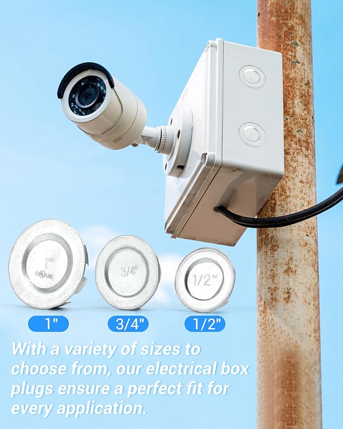 12 Pcs 1 inch Knockout Seal Electrical Box Knockout Plugs Removable Seals for Conduit Pipe Assorted Sizes to Suitable Unused Electrical Box Openings
