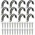 PATIKIL 12Pcs Pipe Clamps, 2-7/8 Inch 304 Stainless Steel Rubber Cushioned U Bracket Conduit Clamps Pipe Strap Wire Clips with Hexagonal Screw for Tube Hose Cord Installation, 48mm