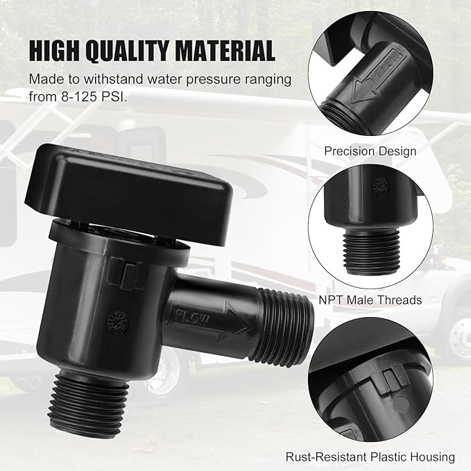 RV Vacuum Breaker Check Valve Fit for b&b Model 571 Check Valve, 571-VAC-CHK-A Camper Trailer Flusher Check Valve Replace Backflow Preventer on Black Tank System Prevent Leaking Improve Freshwater