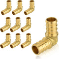 10-Pack HeSun PEX Fittings, 3/4"x3/4" Pex Elbow, Brass Crimp Fitting for Pex Pipes, ASTM F1807(PEX1807057)