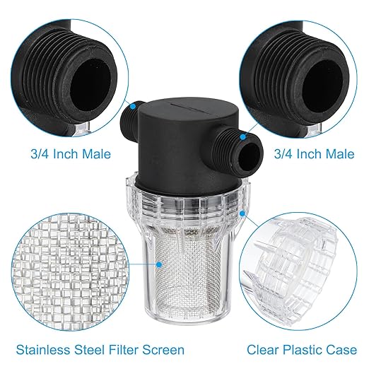 PATIKIL 1 Inch Male in-Line Strainer with 20 Mesh Stainless Steel Filter Screen Water Pump Filter for Garden Irrigation Pressure Washer Inlet