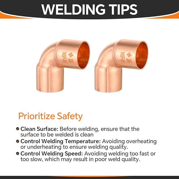 100-Pack HeSun Copper Fittings, 3/4-Inch Short Radius 90-Degree Copper Elbow, C x C with Sweat Solder Connection(COPPER008-100)