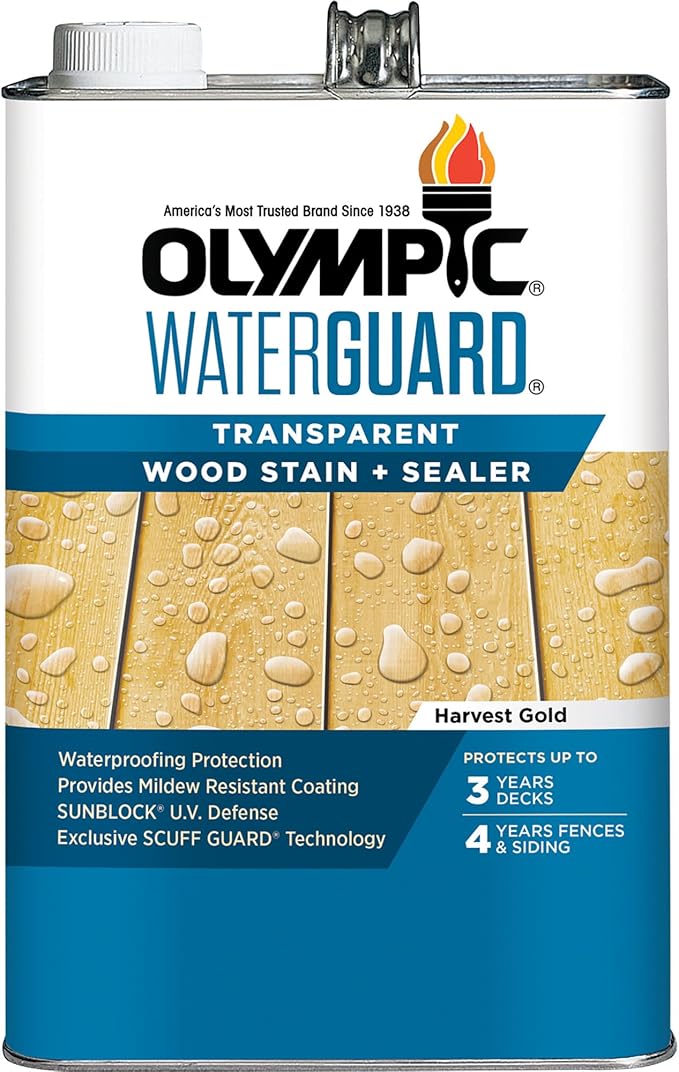 Olympic WaterGuard 1 gal. Harvest Gold Transparent Wood Stain and Sealer