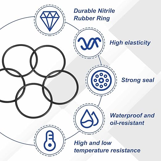 HARFINGTON 50pcs Nitrile Rubber O-Rings 7mm OD 3mm ID 2mm Width Metric Buna-N NBR Sealing Gasket Plumbing Sealing Repair O Rings for Car Auto Vehicle Repair Faucet Air Gas