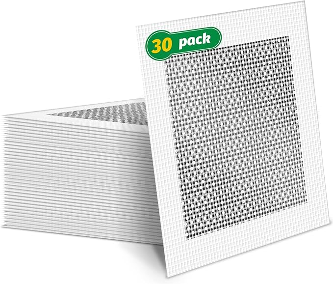 30Pcs 6 Inch Drywall Patch, Wall Repair Patches, Self-Adhesive Fiberglass Repair Kit Dry Wall Hole Repair Patch for Aluminum Metal Sheetrock Ceiling (6"x 6")