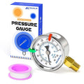 MEANLIN MEASURE 0~200Psi Dry Pressure Gauge Stainless Steel 1/4" NPT 2" FACE DIAL Waterproof for Air Compressor Air Regulator Water Filter Lower Mount (with 2PCS Snaps)