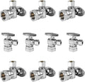 10-PackFoskan 1/4 Turn Shut off Valve,Angle Stop Valve 3/8" OD x 1/2" FIP,Chrome Plated Brass