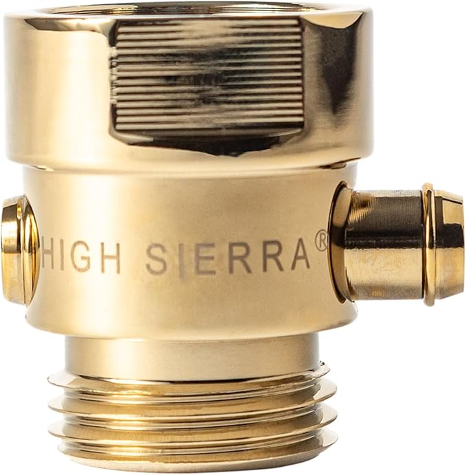 High Sierra® - Shower Head Pause & Pressure Control Valve - Solid Metal – Push-Button Valve Easily Controls the Flow of Water or Shuts It Off to Just a Trickle - Polished Brass Finish