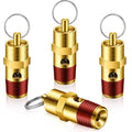 Bonuci 4 Pcs 1/4" Male NPT Safety Valve Air Compressor Pressure Relief Brass Safety Check Valve (150 psi Set Pressure)