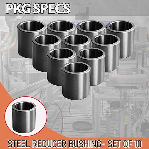 Stainless Steel Reducer Bushing, Screw Standoff Metal Spacer 5/8" to 1/2" Steel Reducer Standoff Bushing Adapters for 1/2" Screws Bolts and Rods, Round Metal Stainless Steel Spacer Set of 10