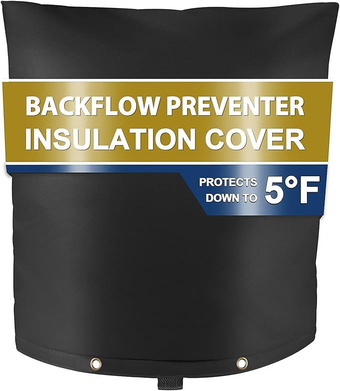 Backflow Preventer Insulation Cover (5°F) - Backflow Insulation Cover - Backflow Valve Cover Insulated - Sprinkler Valve Cover - Insulated Well Pump Cover for Outside, 28"W x 36"H, Black