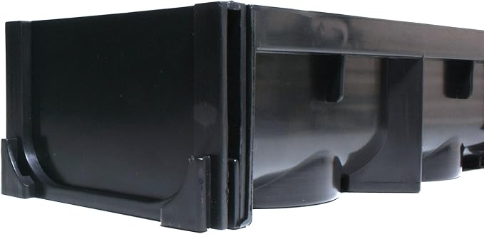 URA WATER - Model UA-100 - Drainage Trench Set - Channel Drain With Grate - Black Plastic - 3 x 39" - (117" Total Length)