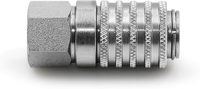 PD242 Series PK Style Steel Test Port and Diagnostic Equipment Quick Coupler with Female Pipe Thread, 1/8" Body Size, 1/4"-18 NPTF Thread Size, 2.12" Length Thread Size