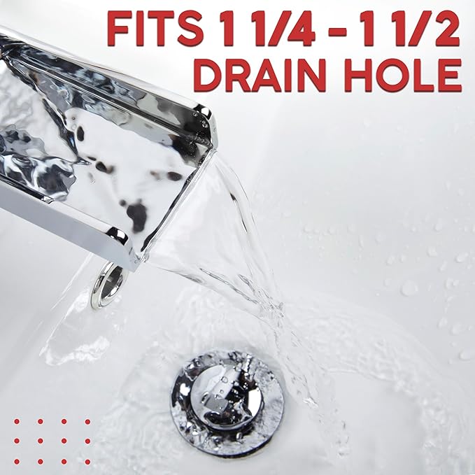 Bathroom Sink Drain Kit, Bathroom Sink Drains with Expandable & Flexible P Trap, Suitable for 1-1/4'' or 1-1/2'' PVC Drain Pipe
