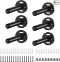 6pcs Floating Shelf Bracket Heavy Duty Shelving Mounting Brackets Hidden Floating Shelf Hardware,Black Metal Shelf Support Bracket (4 inch --6pcs--Without Tools)