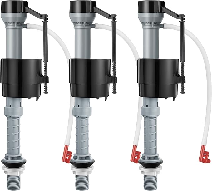 Saillong 3 Pack Toilet Fill Valve Replacement, Height Adjustable Universal Toilet Tank Flusher Replacement Kit, Leak-Proof Easy Install Fill Valve Repair Kit