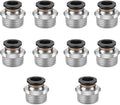 10 Pcs Push-to-Connect Fittings 3/8 Inch Tube OD x 1/2 Inch NPT Thread Pneumatic Male Straight Quick Connect Air line fittings