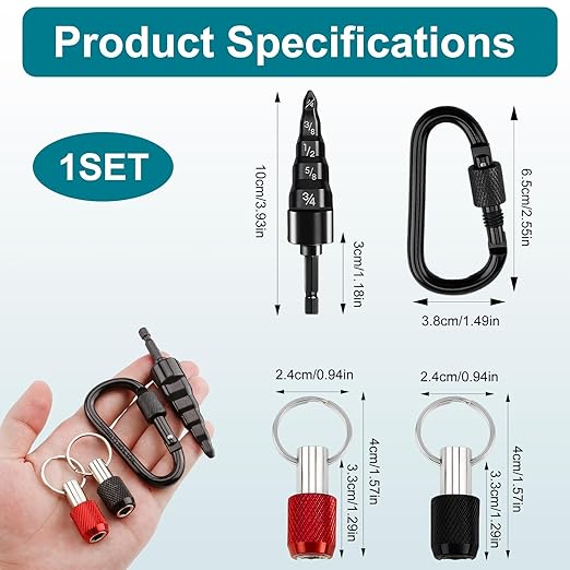 HVAC Flaring Tools, Swaging Tube Repair Air Conditioner Copper Pipe Expander Flaring Swaging Drill Set Copper Tubing Tool with 1/4" 3/8" 1/2" 5/8" 3/4" Bits (2Sets HVAC Tools with Holder & Carabiner)