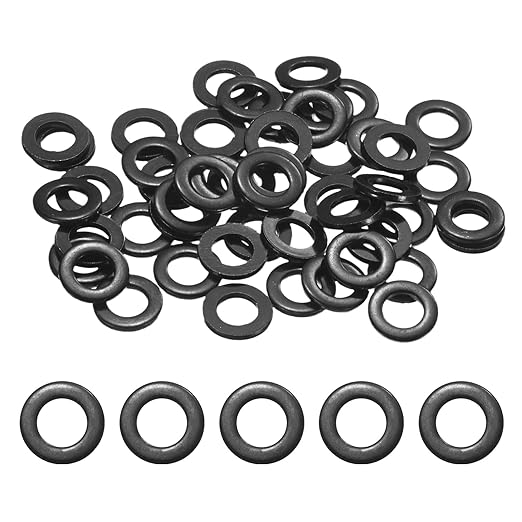 100-Pack M6 Flat Washers, Metric 12mm OD 1.5mm Thick 304 Stainless Steel Washers for Bolts Screws Nuts for Automotive/Machinery/Furniture, Flat Metal Washers [Black Galvanized]