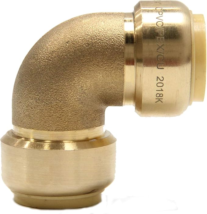 (Pack of 20) EFIELD 1/2 Inch Push Fit Fitting Bundles to Connect Pex, Copper, CPVC -10 PCS Elbow and10 PCS Coupling, with a Disconnect Clip