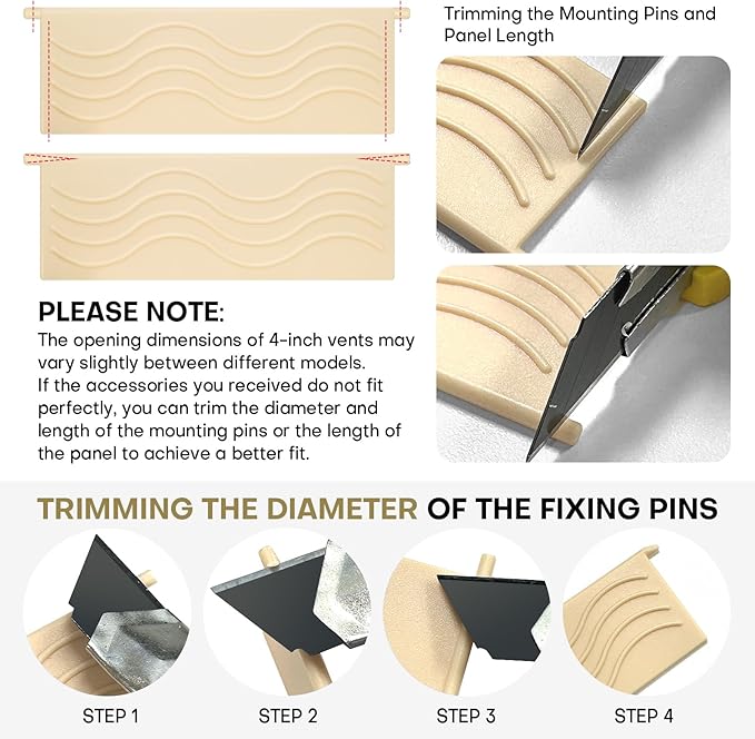 4-Pack Dryer Vent Cover Replacement with Enhanced Rippled Design - Premium Plastic Polymer Dryer Exhaust Vent Cover Replacements, Weather Resistant Exterior Dryer Vent Flap Replacement (Beige)