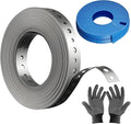 Galvanized Metal Pipe Strap 3/4" x 100 FT, 32-Gauge - Metal Hanger Strapping with Holes for Pipe Support, Flexible Trimming | Includes Storage Case & Gloves