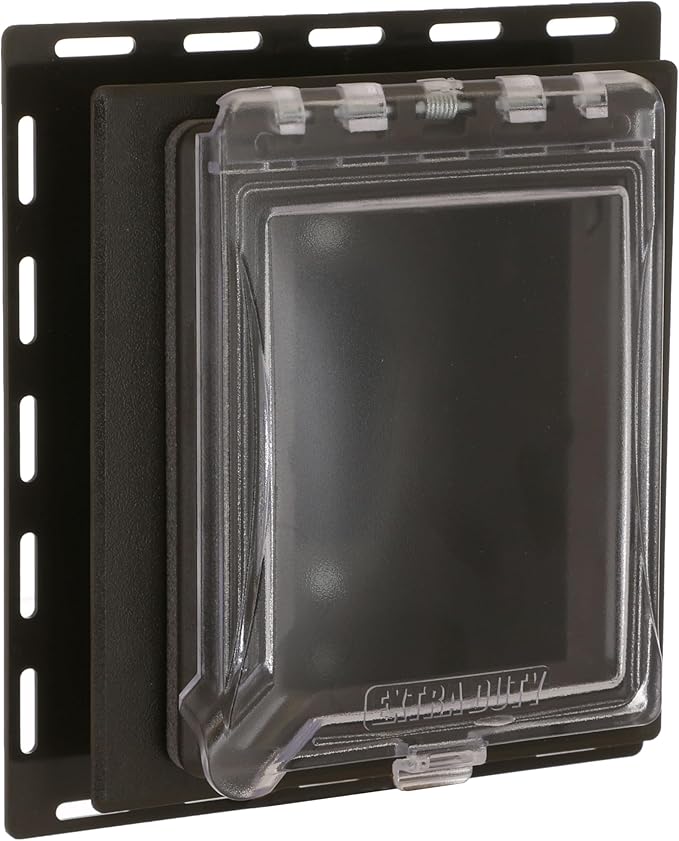 TayMac MR420CZ 1-Gang Recessed Enclosure Extra Duty, 6-in-1 Nonmetallic Weatherproof in-Use Cover, Horizontal/Vertical, Bronze