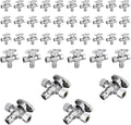 40-Pack Foskan Dual Outlet Angle Stop Valve,1/4 Turn Shut off Valve,1/2" PEX-A x 3/8" OD x 3/8" OD,Chrome Plated Brass