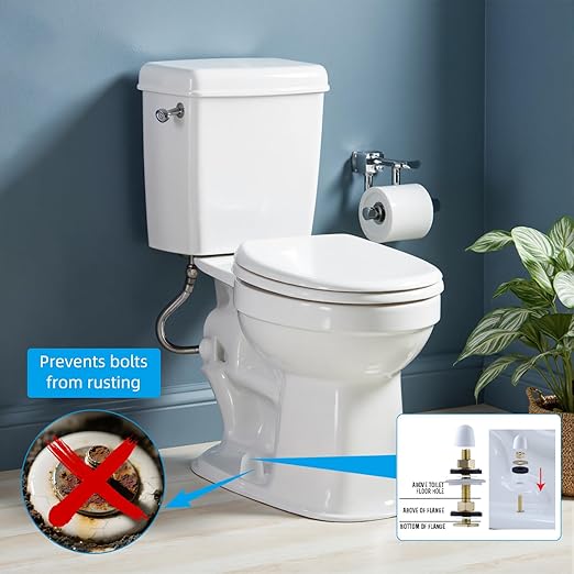 Hibbent 2 Pack Extra Thick Toilet Wax Ring, Toilet Bowl Wax Seal Kit with Closet Bolts, Bolt Caps, PE Flange and Extra Retainers, Thick Wax Ring Gasket - Gas, Odor and Watertight Seal