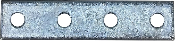 4 Hole Flat Plate Rectangular Connector Fitting Bracket Braces Fit for 1/2" Bolt in 1-5/8" Strut Channel, 6 Pack