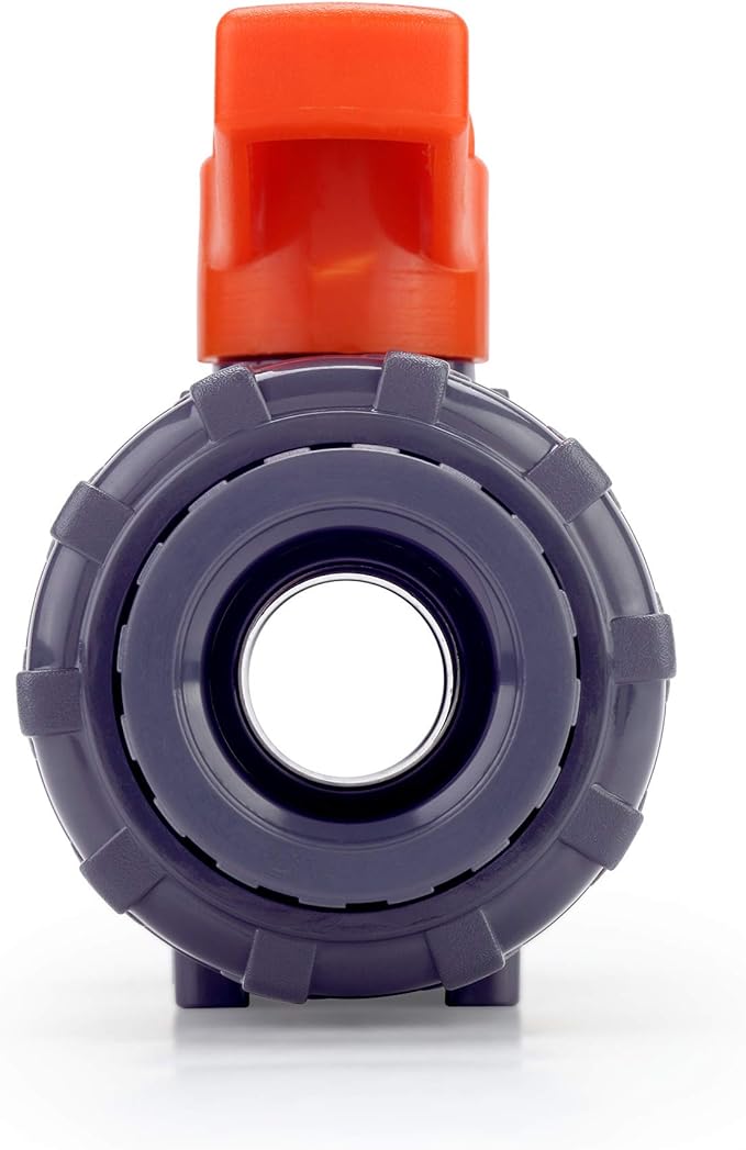HYDROSEAL Kaplan 3/4” PVC True Union Ball Valve Threaded (NPT) with Full Port, ASTM F1970, EPDM O-Rings and Reversible PTFE Seats (3/4'')