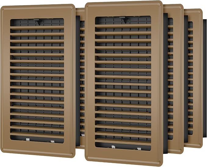 Floor Register 6x10, 6 Pack Floor Vent Covers for Home Floor Heavy Duty Steel Walkable Floor Vents Air Vent Covers 10x6 for Sidewall and Floor