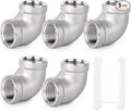 TAISHER 5PCS 304 Stainless Steel 90 Degree Elbow Fittings, 3/8 Inch NPT Female Pipe to 3/8 Inch NPT Female 304 Stainless Pipe Fitting