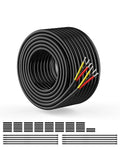 NAOEVO 20 Gauge Wire 3 Conductor Electrical Wire, 20 AWG Stranded PVC Cord, 12V Low Voltage/Tinned Copper/Flexible Cable for Automotive Wiring, Lamp Cord, Marine Cable (50FT)
