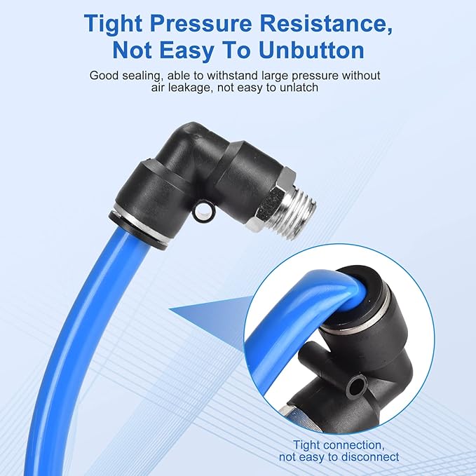 10 Pcs Push-to-Connect Fittings 3/8 Inch Tube OD x 1/4 Inch NPT Thread Pneumatic Male Elbow Quick Connect Air line fittings…