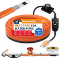 3~100FT Heat Tape for Water Pipes, UL & ETL Certified 30 FT Self-Regulating Pipe Heating Cable with Thermostat for Pipe Freeze Protection, Waterproof Heat Tape for Metal and Plastic Pipes