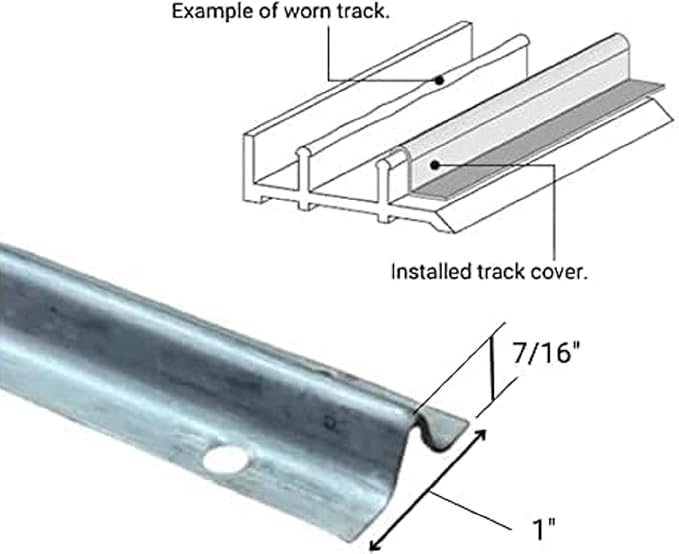 Screw on Track Cover for Sliding Patio Glass Doors | Fix Sliding Glass Door Repair Door Track Cover Replacement Hardware Repair Stainless Steel - Screws NOT Included (4 Feet)
