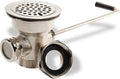 3-inch Sink Drain Waste Drain Valve with Twist Handle, Fits Commercial 3 Compartment Sink Style Drains, Controls Sink Drain Stopper - Handy Brass Reducer Included