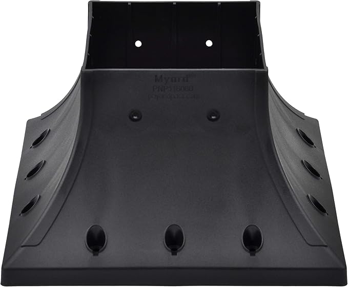 Myard PNP116060 6x6 Post Base Cover (Actual 5.5x5.5 Inches) Post Skirt Flange with Stainless Steel Screws, Post Bracket for Deck Porch Handrail Railing Support Trim Post Anchor (Qty 1, Black)