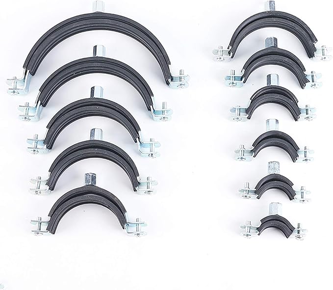 AKIHISA 10 Pcs Split Ring Pipe Hanger Heavy Duty Adjustable Pipe Bracket Clamp Wall Mount Ceiling Mount Pipe Supports ID 2 Inch(50mm)
