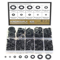 620 Pieces Nylon Flat Washers, Kindroufly 8 Sizes Plastic Washers, Black Nylon Washers Assortment Kit (M2 M2.5 M3 M4 M5 M6 M8 M10)